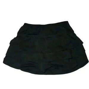 Athleta Women's Solid Black Tiered Ruffle Skort Size XXS Athleisure Activewear